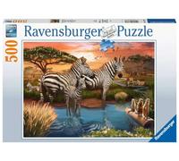 Ravensburger - Puzzle Adulte - Puzzle 500 pièces - Zèbres au Plan d'eau - Adultes et Enfants dès 12 Ans - Puzzle de qualité supérieure - Nature & Evasion - 17376