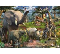 RAVENSBURGER Puzzle Animaux à la source d'eau 18000 pièces
