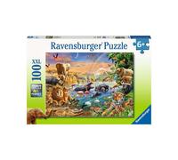 RAVENSBURGER Puzzle Animaux à l'abreuvoir XXL 100 pièces