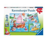 RAVENSBURGER Puzzle Animaux et aquarium 3x49 pièces