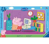 Ravensburger - Puzzle Cadre 15 p - Devant l'ordinateur - Peppa Pig - Dès 3 Ans - 06123