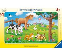 Ravensburger Puzzle enfant - Puzzle cadre 15 pièces - Affectueux animaux - Dès 3 ans - 06066