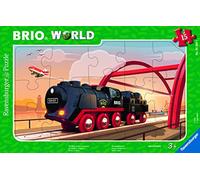 Ravensburger - Puzzle Enfants - Cadre 15 pièces - Locomotive à Vapeur/BRIO - pour Enfants Fille ou garçon dès 3 Ans - Puzzle de qualité supérieure - Carton épais et résistant - BRIO - 05599