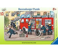 Ravensburger - Puzzle Cadre 15 pièces - Ma Voiture de Pompier | Fille ou garçon dès 3 ans - Puzzle de qualité supérieure - Carton épais et résistant