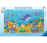 Ravensburger Puzzle enfants Petits animaux sous l'eau Cadre 15 pièces – dès 3 ans – 05632