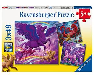 Ravensburger - Puzzle Créatures mythologiques, Collection 3x49, 3 Puzzles de 49 pièces, Âge recommandé 5+ Ans