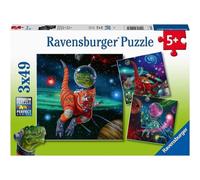 Ravensburger 051274 Dinosaures dans l'espace, Puzzle 3 x 49 pièces pour Enfants, âge recommandé 5+