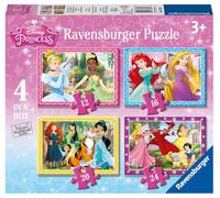 Disney Princesses 4x1-12-16-20-24 Pieces Puzzle Rose