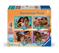 Ravensburger - Puzzle Disney Vaiana 2, Collection 4 in a Box, idée Cadeau pour Enfants 3+ Ans, 4 Puzzles 12-16-20-24 pièces, 19x14 cm