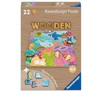Ravensburger - Puzzle en Bois - 22 pièces - Monde sous-Marin | Fille ou garçon dès 4 ans - Pièces robustes et naturelles dont 5 figurines en bois pour jouer - Qualité premium
