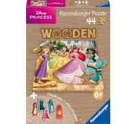 Ravensburger - Puzzle en Bois - 44 pièces - Disney Princesses | Fille ou garçon dès 6 ans - Pièces robustes et naturelles dont 5 figurines en bois pour jouer - Qualité premium
