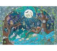 Puzzle en bois Forêt fantastique 500 pièces robustes et naturelles dont 40 figurines en bois (whimsies), Qualité premium - Pour enfa