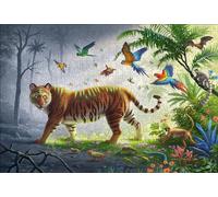 Ravensburger - Puzzle en bois Tigre de la Jungle, 500 pièces, 40 Whimsies - à partir de 14 ans