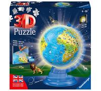 Ravensburger - Puzzle en Forme de Globe 3D Night Edition,Puzzles 3D pour Enfants à partir de 6 Ans,Modèles à Construire pour Enfants de 188 pièces