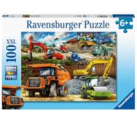 Ravensburger - Puzzle Enfant - 100 pièces XXL - Véhicules de Construction - Fille ou garçon dès 6 Ans - Puzzle de qualité supérieure - Véhicules - 12973