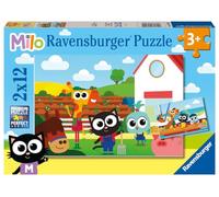 Ravensburger - Puzzle Enfant - 2 x 12 pièces - Fermier ou pêcheur/Milo - Fille ou garçon dès 3 Ans - Qualité supérieure - Carton épais et résistant - 05700