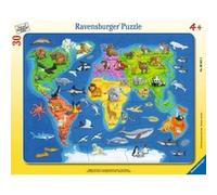 Ravensburger Puzzle enfant carte du monde avec animaux