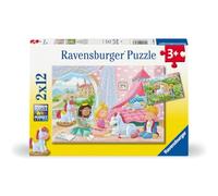 Ravensburger - Puzzle Enfant - Lot de 2 Puzzles 12 pièces - Amitié enchantée - Fille ou garçon dès 3 Ans - Puzzle de qualité supérieure - 2 Posters Inclus - 12000858