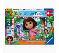 Ravensburger - Puzzle Enfant - Lot de 2 Puzzles 24 pièces - l'univers de Dora l'exploratrice - Fille ou garçon dès 4 Ans - Puzzle de qualité supérieure - 2 Posters à Taille réelle - 12004199
