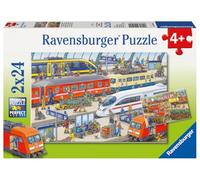 Ravensburger Puzzle enfant Lot de 2 Tumulte à la Gare 24 pièces dès 4 ans 2 posters 09191