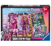 Ravensburger - Puzzle Enfant - Lot de 3 Puzzles 49 pièces - Amies pour Toujours/Monster High - Fille ou garçon dès 5 Ans - Puzzle de qualité supérieure - 3 Posters Inclus - Poupées - 05723