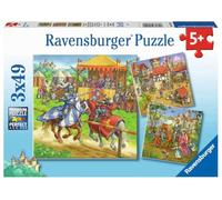 Ravensburger - Puzzle Enfant - Lot de 3 Puzzles 49 pièces - Chevaliers du Moyen-Age - Fille ou garçon dès 5 Ans - Puzzle de qualité supérieure - 3 Posters Inclus - 05150