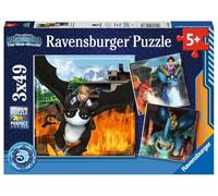 Ravensburger - Puzzle Enfant - Lot de 3 Puzzles 49 pièces - Dragons : Les Neuf royaumes - Fille ou garçon dès 5 Ans - Puzzle de qualité supérieure - 3 Posters Inclus - Dragons - 05688