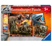 Ravensburger - Puzzle Enfant - Lot de 3 Puzzles 49 pièces - Instinct de Chasseur/Jurassic World - Fille ou garçon dès 5 Ans - Puzzle de qualité supérieure - 3 Posters Inclus - Jurassic World - 08054