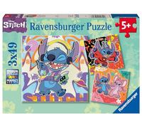 Ravensburger - Puzzle Enfant - Lot de 3 Puzzles 49 pièces - Jouer Toute la journée/Disney Stitch - Fille ou garçon dès 5 Ans - Puzzle de qualité supérieure - 3 Posters Inclus - Aventure - 12001070