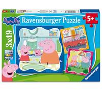Ravensburger - Puzzle Enfant - Lot de 3 Puzzles 49 pièces - La Famille d'abord ! / Peppa Pig - Fille ou garçon dès 5 Ans - Puzzle de qualité supérieure - 3 Posters Inclus - 12004288