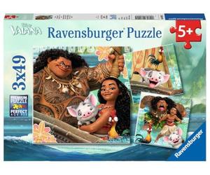 Ravensburger - Puzzle Enfant - Lot de 3 Puzzles 49 pièces - La légende du Bout du Monde/Disney Vaiana - Fille ou garçon dès 5 Ans - Puzzle de qualité supérieure - 3 Posters Inclus - 08004
