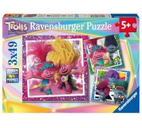 Ravensburger - Puzzle Enfant - Lot de 3 Puzzles 49 pièces - La Pop ne s'arrête jamais/Trolls 3 - Fille ou garçon dès 5 Ans - Puzzle de qualité supérieure - 3 Posters Inclus - Trolls 3-05713