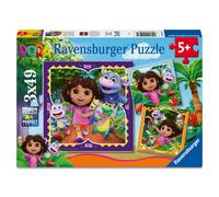 Ravensburger – Puzzle enfant – Lot de 3 puzzles 49 pièces Dora – Dès 5 ans – 3 posters