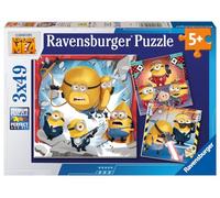 Ravensburger - Puzzle Enfant - Lot de 3 Puzzles 49 pièces - Toujours méchant - Moi Moche et Méchant 4 - Fille ou garçon dès 5 Ans - Puzzle de qualité supérieure - 3 Posters Inclus - Humour - 12001061