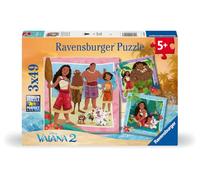 Ravensburger - Puzzle Enfant - Lot de 3 Puzzles 49 pièces - vers de Nouvelles Aventures/Disney Vaiana 2 - Fille ou garçon dès 5 Ans - Puzzle de qualité supérieure - 3 Posters Inclus - 12004102
