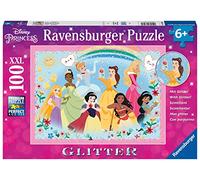 Ravensburger - Puzzle Enfant - Puzzle 100 p XXL - Fortes, Belles et courageuses/Disney Princesses (Collection Paillettes) - Dès 6 Ans - 13326