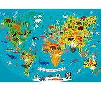Ravensburger - Puzzle Enfant - Puzzle 150 p XXL - La Carte du Monde des Animaux - 13287