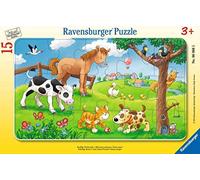 Ravensburger - Puzzle Enfant - Puzzle Cadre 15 p - Affectueux Animaux - Dès 3 Ans - 06066
