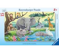Ravensburger - Puzzle Enfant - Puzzle Cadre 15 p - Animaux d'Afrique - Dès 4 Ans - 06136