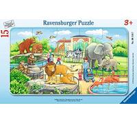 Ravensburger - Puzzle Enfant - Puzzle Cadre 15 p - Excursion au Zoo - Dès 3 Ans - 06116