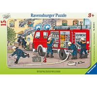 Ravensburger - Puzzle Enfant - Puzzle Cadre 15 p - Ma Voiture de Pompier - Dès 3 Ans - 06172