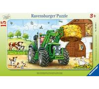 Ravensburger – Puzzle enfant cadre 15 pièces – Tracteur à la Ferme – Dès 3 ans – 06044