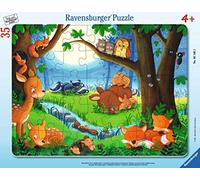 Ravensburger - Puzzle Enfant - Puzzle Cadre 30-48 p - Les Petits Animaux s'endorment - Dès 4 Ans - 05146