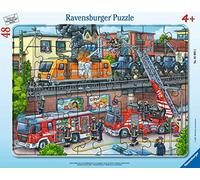 Ravensburger - Puzzle Enfant - Puzzle Cadre 30-48 p - Les Pompiers sur la Voie ferrée - Dès 4 Ans - 05093