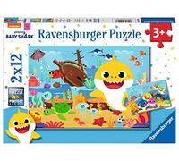 Ravensburger - Puzzle Enfant - Puzzles 2x12 p - Baby Shark Explore l'océan - Dès 3 Ans - 05123