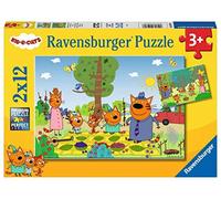 Ravensburger - Puzzle Enfant - Puzzles 2x12 p - Journée Nature en Famille - Kid-E-Cats - Dès 3 Ans - 05079