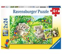 Ravensburger - Puzzle Enfant - Puzzles 2x24 p - Mignons koalas et pandas - Dès 4 ans - 07820