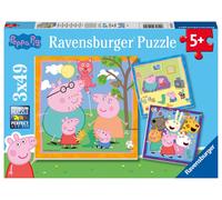 Ravensburger - Puzzle Enfant - Puzzles 3x49 p - La famille et les amis de Peppa