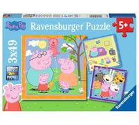 Ravensburger - Puzzle Enfant - Puzzles 3x49 p - La Famille et Les Amis de Peppa Pig - Dès 5 Ans - 05579