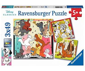 Ravensburger - Puzzle Enfant - Puzzles 3x49 p - S'amuser avec les animaux Disney - Dès 5 ans - 05155